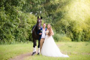 Bruiloftfotografie met paard